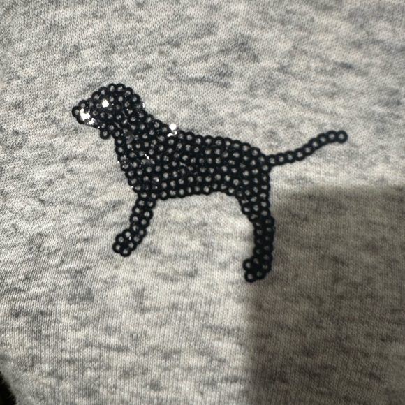 Victoria's Secret Pink Marl Grey & Black Bling Zip Hoodie - Picture 3 of 6